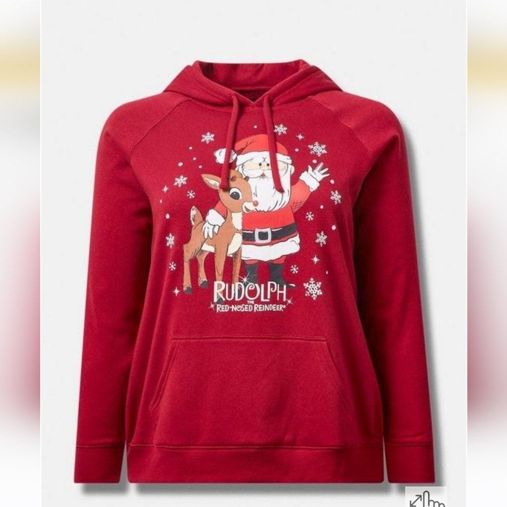 🆕️🎄🦌🎅 2X RUDOLPH THE RED NOSED REINDEER COZY FLEECE HOODIE🎅🦌🎄